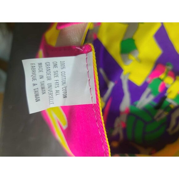 VINTAGE USA ASICS YELLOW REVERSABLE RUNNING CAP,neon,80s,90s,ONE OF A KIND! - Picture 7 of 10